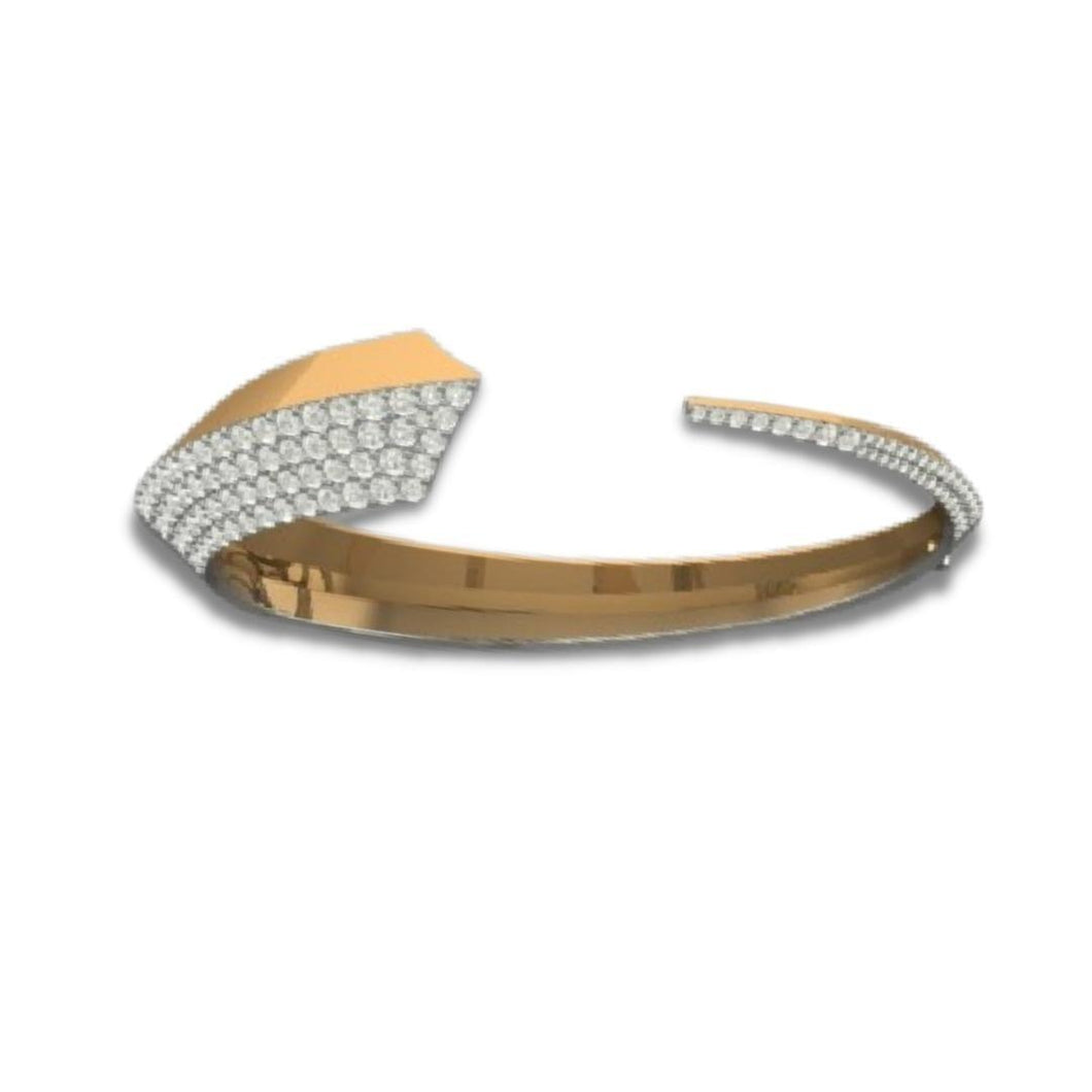 Palm Bangle - Half Diamonds - Azza Fine Jewellery