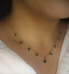 Pret-a-porter Emerald Drops necklace - Azza Fine Jewellery