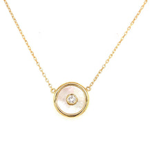 Load image into Gallery viewer, Birthstone Necklace in Bahraini Mother of Pearl - Azza Fine Jewellery

